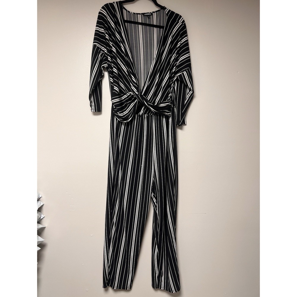 Express Women's Black And White Jumpsuit Size XL